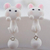 Aritos Mujer Forma Animales Cute X2 Porcelana Hecho A Mano - Goods Trade