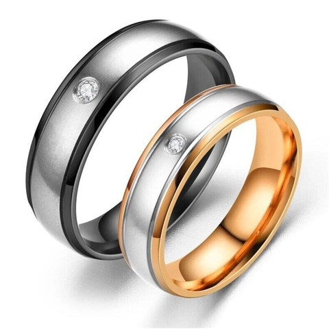 Anillos De Compromiso Parejas Acero Quirúrgico Por Par