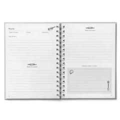Caderno de Receitas Personalizado Toalha de Mesa - Cadernos Sketchbook I Contemplo Papelaria®
