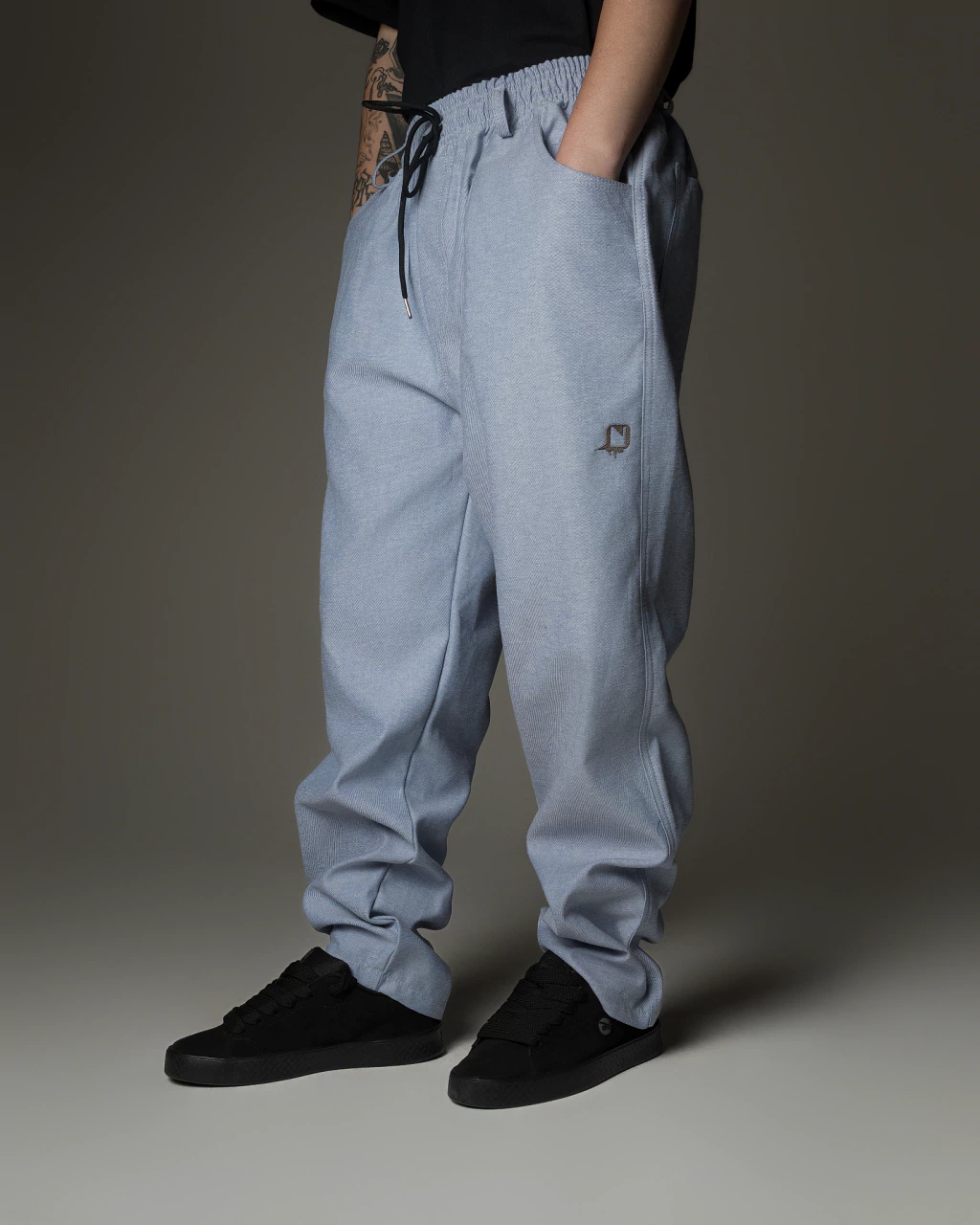 CALÇA NEST PANOS BAGGY CINZA/AZUL - NEB008