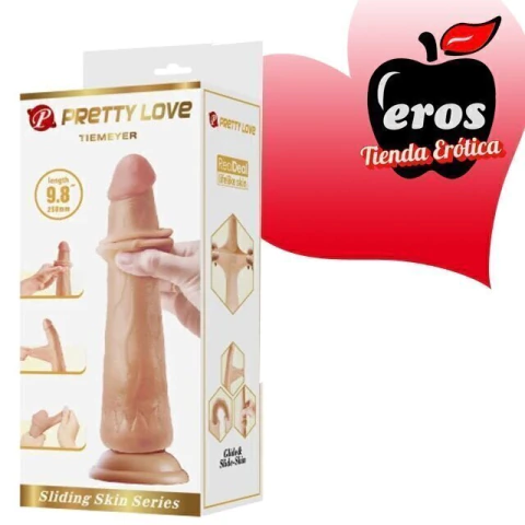 DILDO VERTEBRADO CON VENTOSA Y PIEL EXTENSIBLE 25 X4.5 CM TIEMEYER (BW-008127LP)