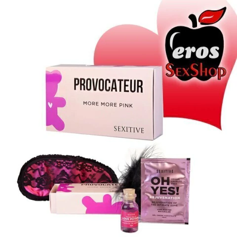 KIT PROVOCATEUR MORE MORE PINK PLUMA+ANTIFAZ-ACEITE-LUBRICANTE (PMMP)