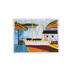 Quebra cabeça Sênior Ship in the Harbour Maud Lewis 12 pçs Mundo Lúdico - Mundo Lúdico Jogos para idosos e inclusivos 
