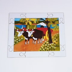 Quebra cabeça Sênior Oxcart in Spring Maud Lewis 12 pçs Mundo Lúdico