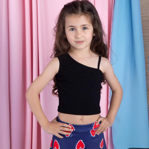 Musculosa Un Hombro Morley 100% Algodon Negra - comprar online