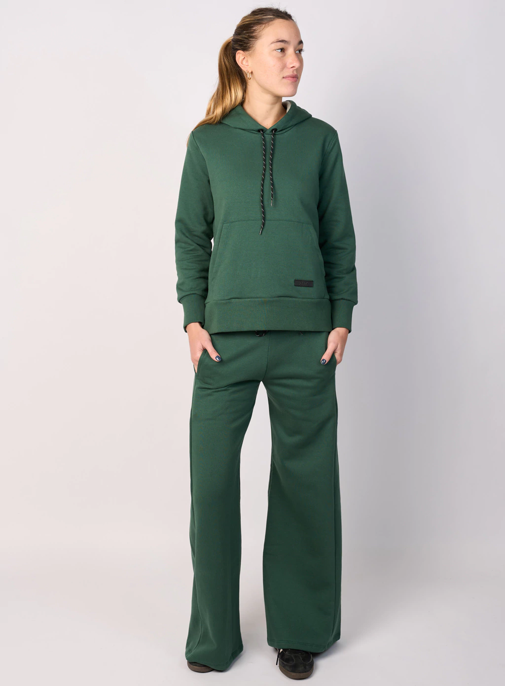 PANTALÓN WIDE FRISA VERDE