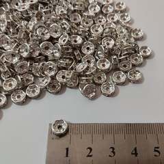 50u Rondel c/strass Blanco 8mm - comprar online