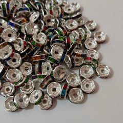 50u Rondel c/strass Multicolor 8mm - comprar online