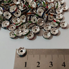 50u Rondel c/strass Multicolor 8mm en internet