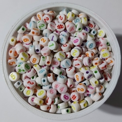 Números + Simbolos Pastillas Blanco con Colores