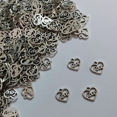 20 Dijes de Metal Corazón Mini Love