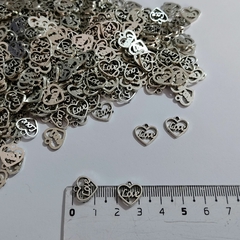 20 Dijes de Metal Corazón Mini Love - comprar online