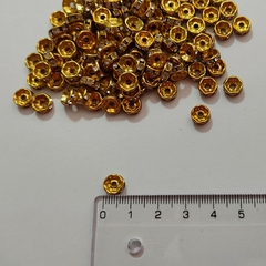 50u Rondel c/strass Dorado 8mm - comprar online