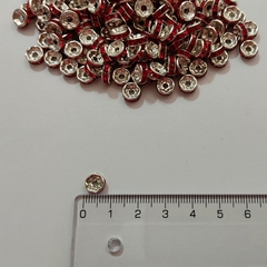 50u Rondel c/strass Rojo 8mm - comprar online