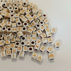 Letras Cuadradas Blanco con Dorado - comprar online