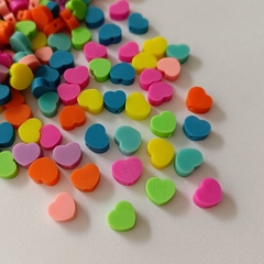 10 Fimos Corazones Pasteles