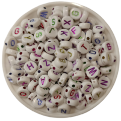 Letras Pastillas 10mm Blanco c/Colores Metalicos