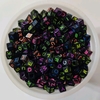 Letras Cuadradas Negras con Letras de Colores