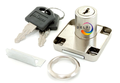 Cerradura para Mueble Cajon escritorio Cuadrada 19mm 4 Unidades Hermanadas