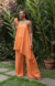 Bata Vestido Assimétrico Laranja