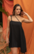 Bata Vestido Assimétrico Preto