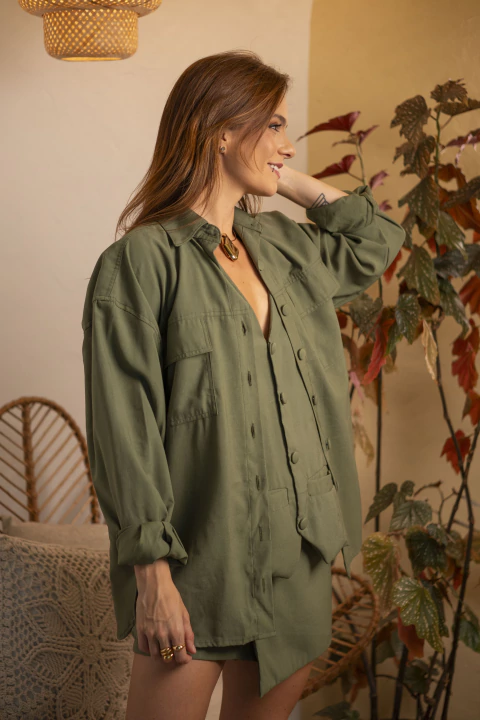 Camisa Oversized Verde Trevo - comprar online
