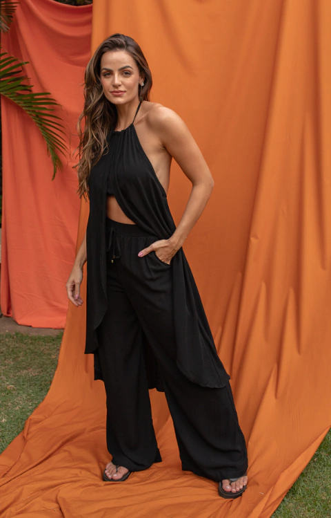 Pantalona Preta c/ Elástico