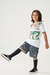 Camiseta Juvenil Flowers Federal Art Branco - 11163