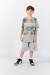 Camiseta Juvenil - Floral - Cinza 11163