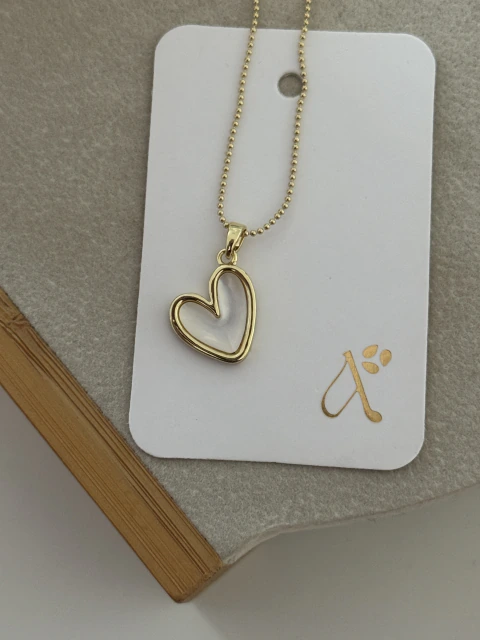 Conjunto Milán corazón blanco gold