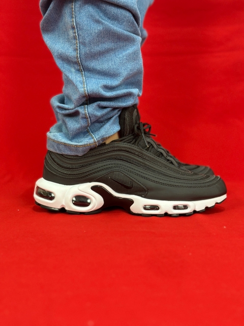 Nike air max 97 plus importado preto sola branca