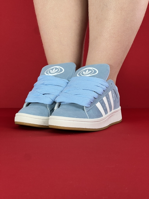 Adidas campus azul branco camurça nacional