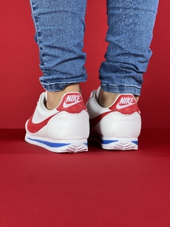 Nike Cortez branco vermelho azul nacional na internet