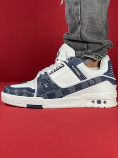 Louis vuitton trainner bota importado azul branco - comprar online