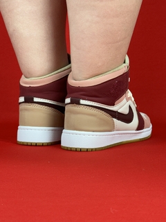 Air Jordan 1 High rosa e vinho com branco nacional s na internet