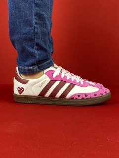 Adidas samba branco rosa vinho nacional