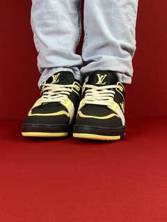 Louis vuitton trainer preto verde bege importado - comprar online
