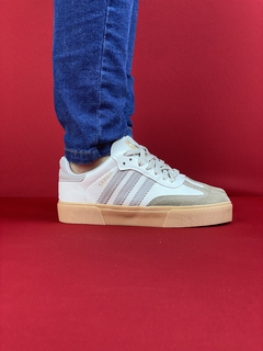Adidas samba branco logo cinza nacional s