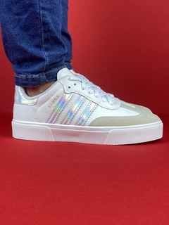 Adidas samba branco prata nacional s