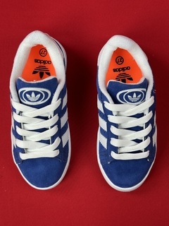 Adidas campus infantil azul branco nacional - comprar online