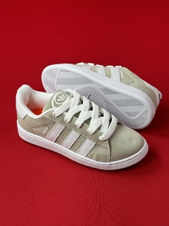 Adidas campus infantil bege branco nacional