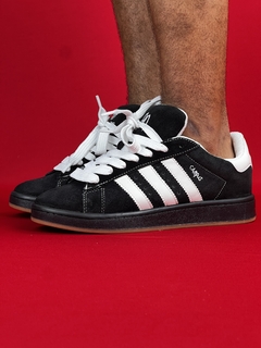 Adidas campus preto com branco nacional premium na internet