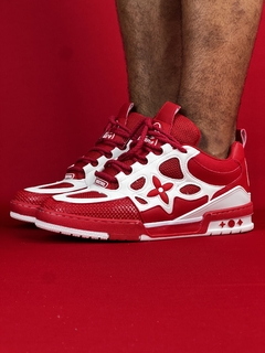 Louis vuitton skate vermelho com branco bota nacional premium na internet