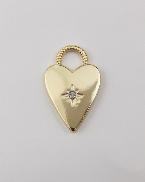 Charm Coração Grande Dourado - comprar online