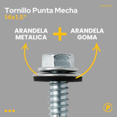 Tornillo 14x1.5 (Metal) x 100u - Pecole
