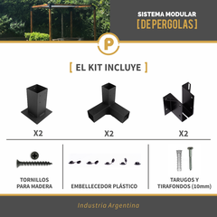 Kit Pergola - 1 Modulo - Sobre Pared - tienda online