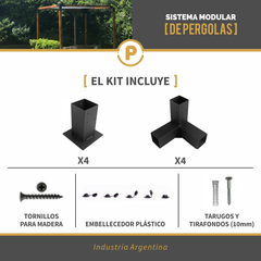 Kit Pergola - 1 Modulo - Sobre Suelo - Pecole