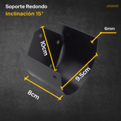 Soporte con Caida Palo Redondo 10cm (4 Pulgadas) 15° - comprar online