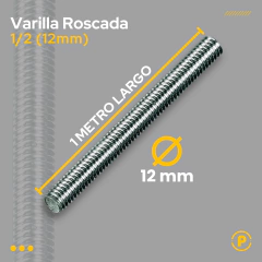 Varilla Roscada 1/2 (12mm) + Tuercas y Arandelas en internet