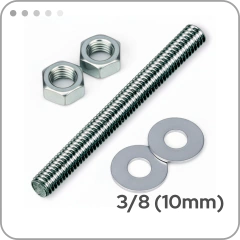 Varilla Roscada 3/8 (10mm) + Tuercas y Arandelas - comprar online